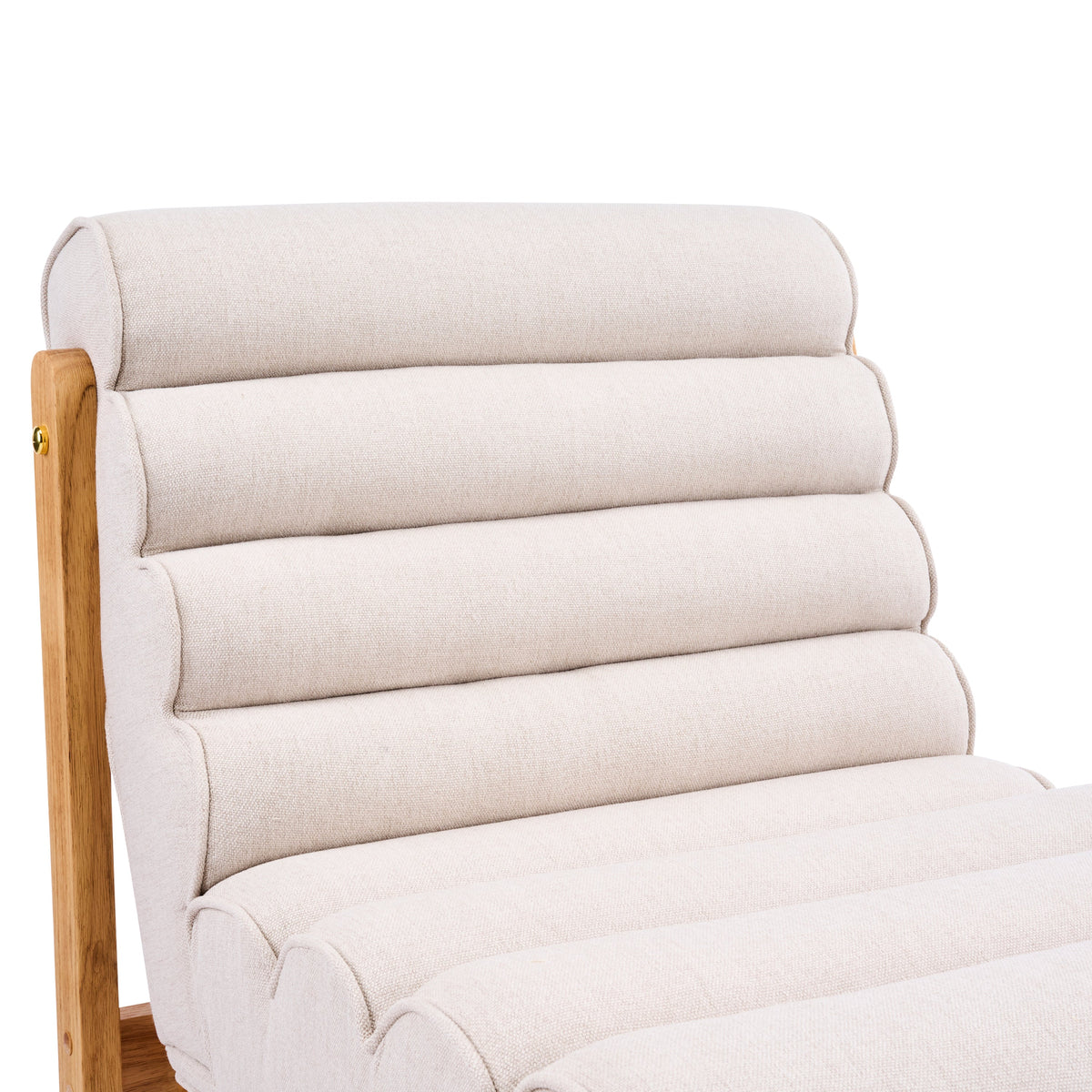 Fluffy Accent Chair Dark with Solid Wood Frame and Shearling Fabric - Dark Beige