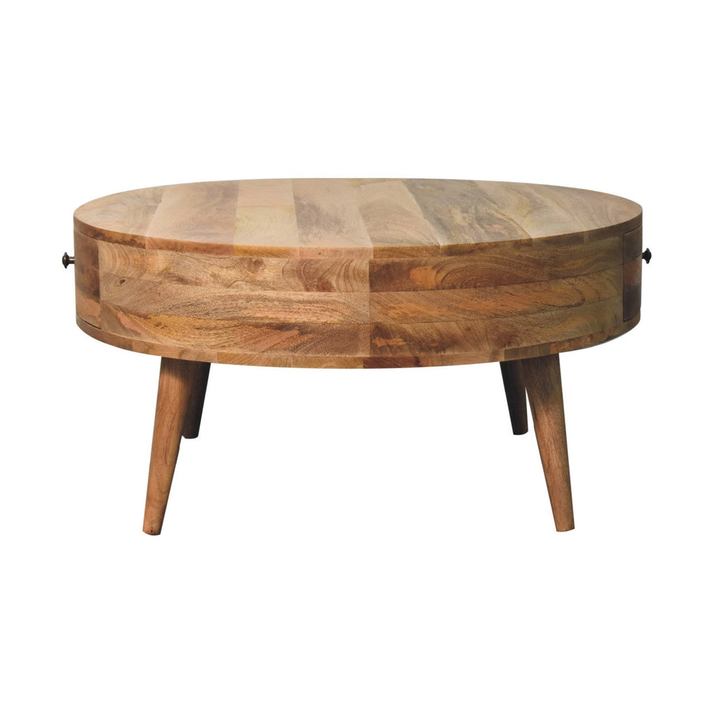 Solid Wood Odyssey Coffee Table with 2 Drawers - Oak Finish