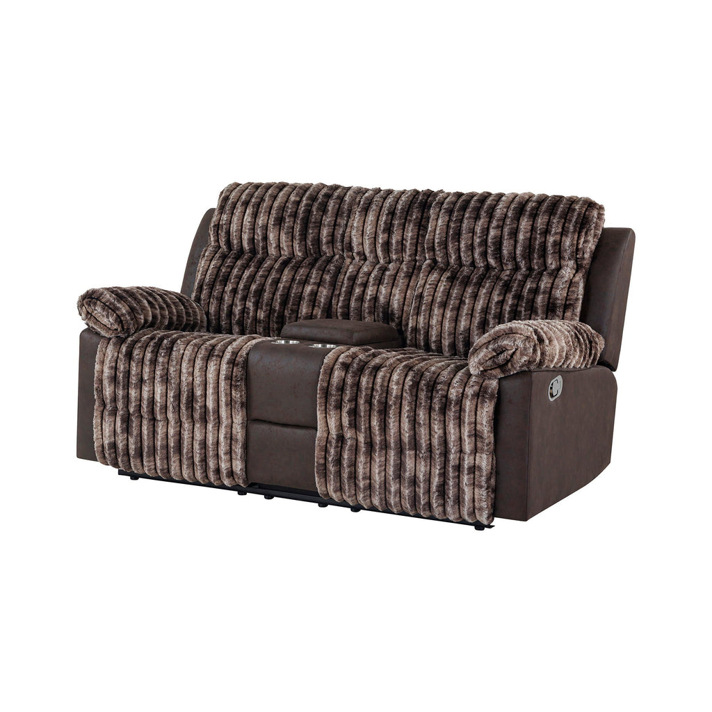 Manual Reclining Loveseat with Console - Dark Brown or Gray