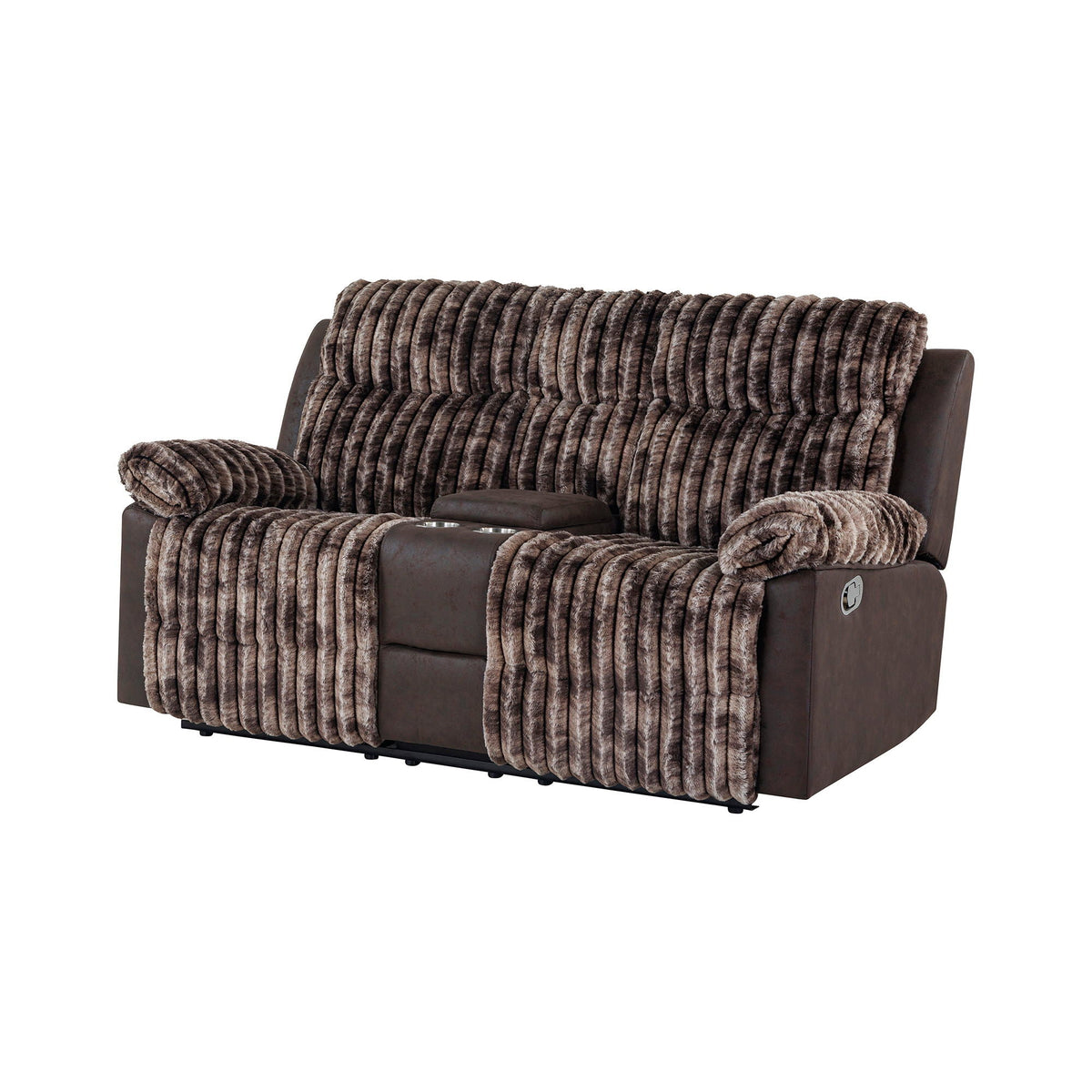Manual Reclining Loveseat with Console - Dark Brown or Gray