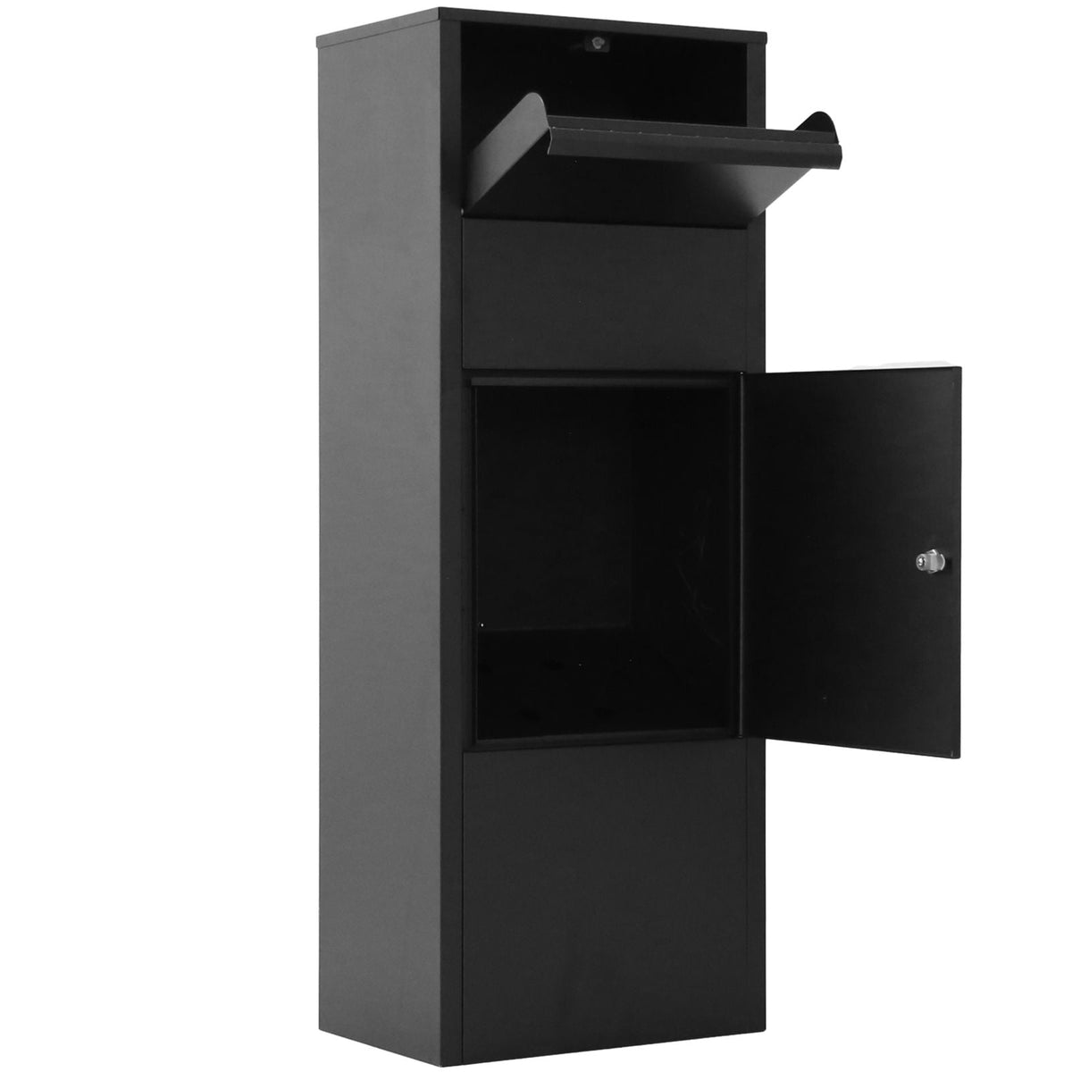 Large Package Delivery Parcel Mail Drop Box with Lockable Storage - Black