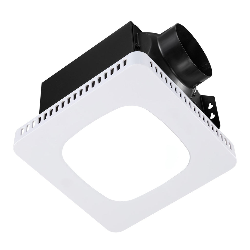 Bathroom Exhaust Fan with LED Light and Adjustable Color Temperatures - White