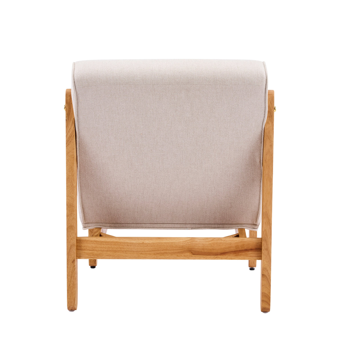 Fluffy Accent Chair Dark with Solid Wood Frame and Shearling Fabric - Dark Beige