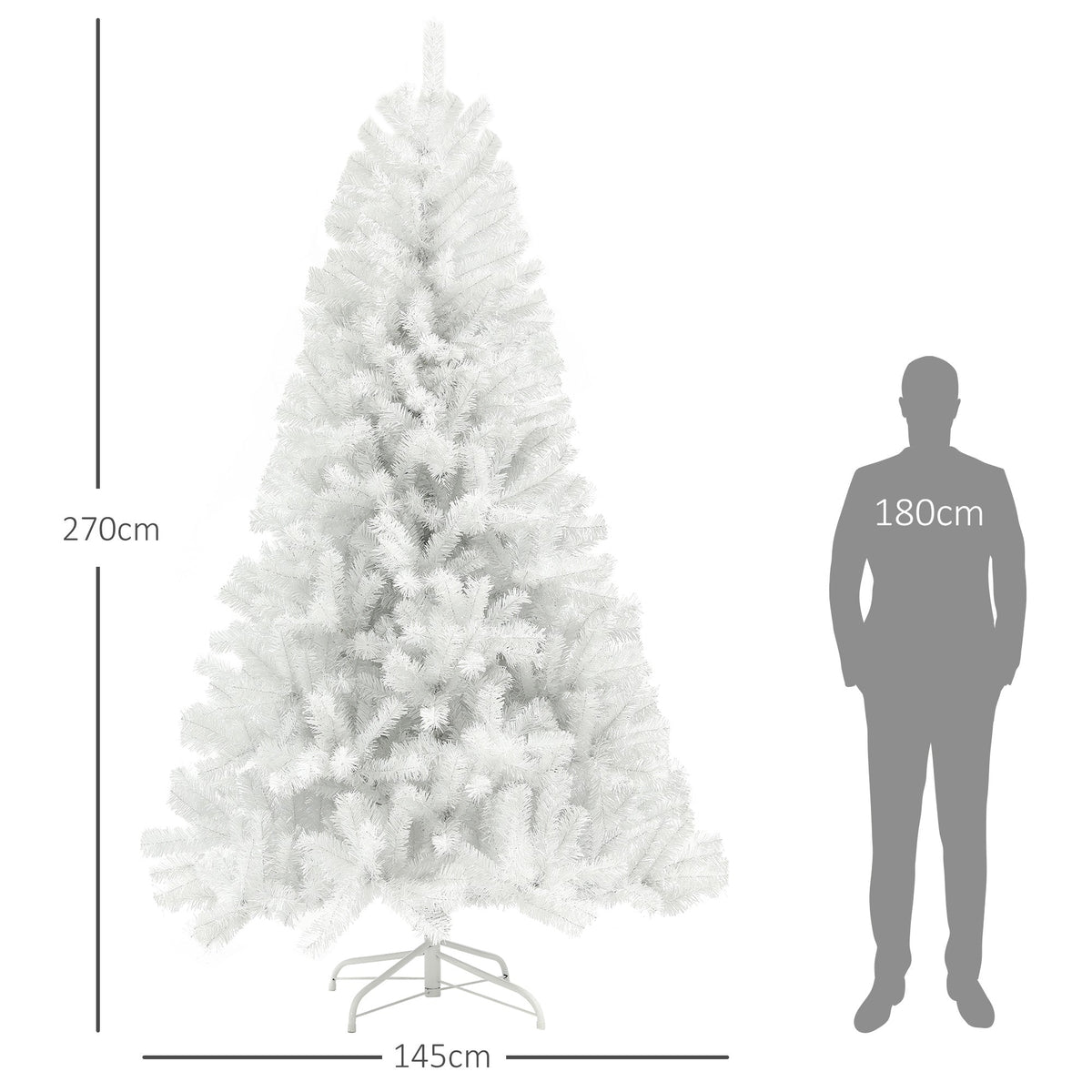 9ft Tall Artificial Christmas Tree with Realistic Pine Branches - Green