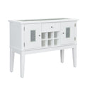 White Wine Cabinet Server with Storage and Wine Rack - Elizaveta