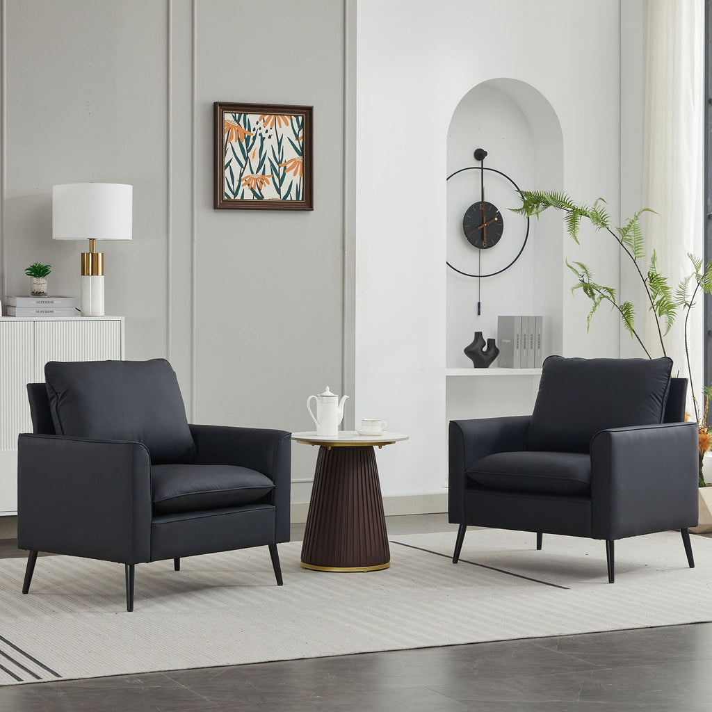 Nordic Retro Light Luxury Upholstered Sofa Chair Set of 2 with Cushions - Multiple Colors