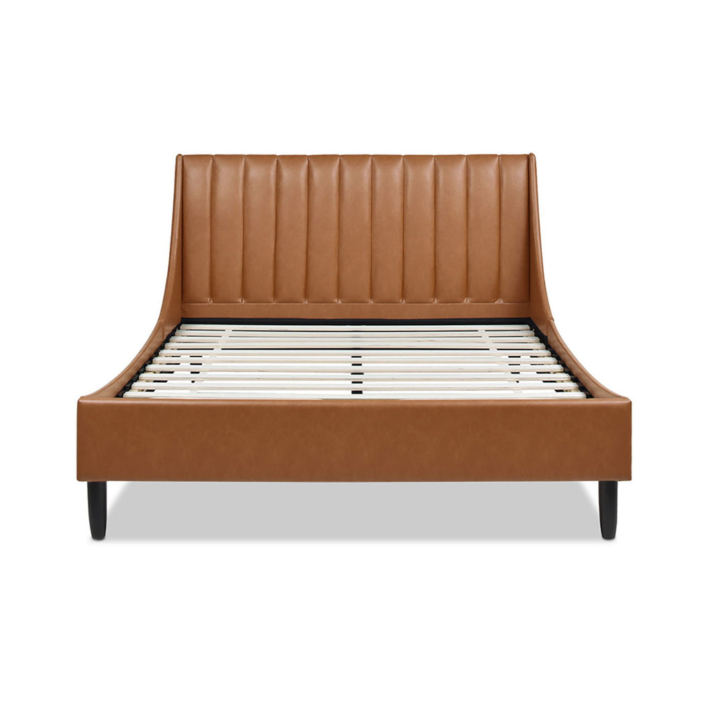 Vertical Tufted Modern Headboard Platform Bed Set with Upholstered Finish - Multiple Colors