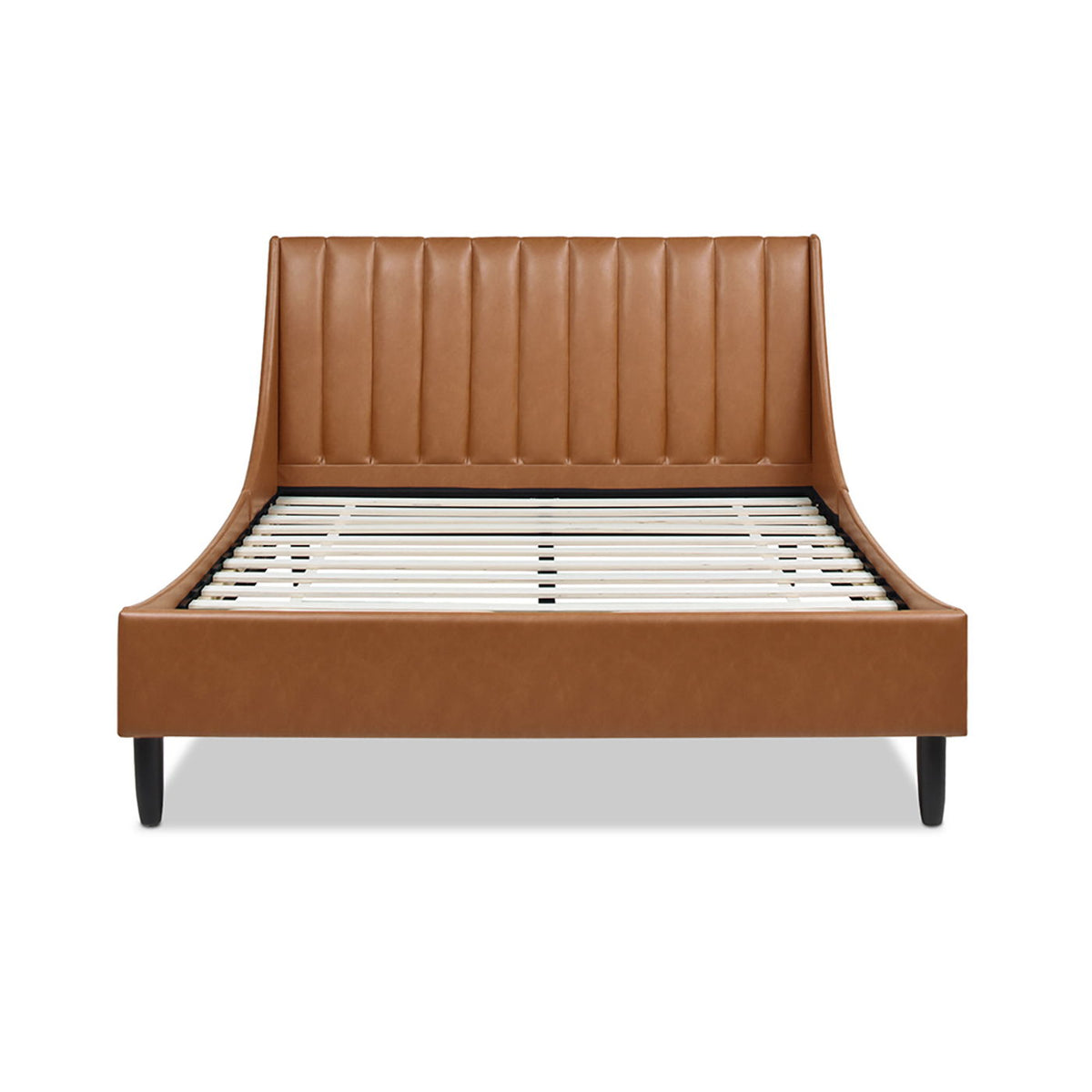 Vertical Tufted Modern Headboard Platform Bed Set with Upholstered Finish - Multiple Colors