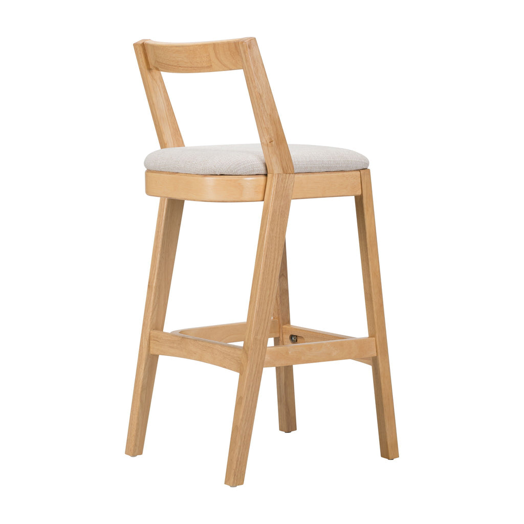 Jasper Indoor Barstool Set of 2 with Durable Rubberwood Seating - Dark Brown or Light Brown