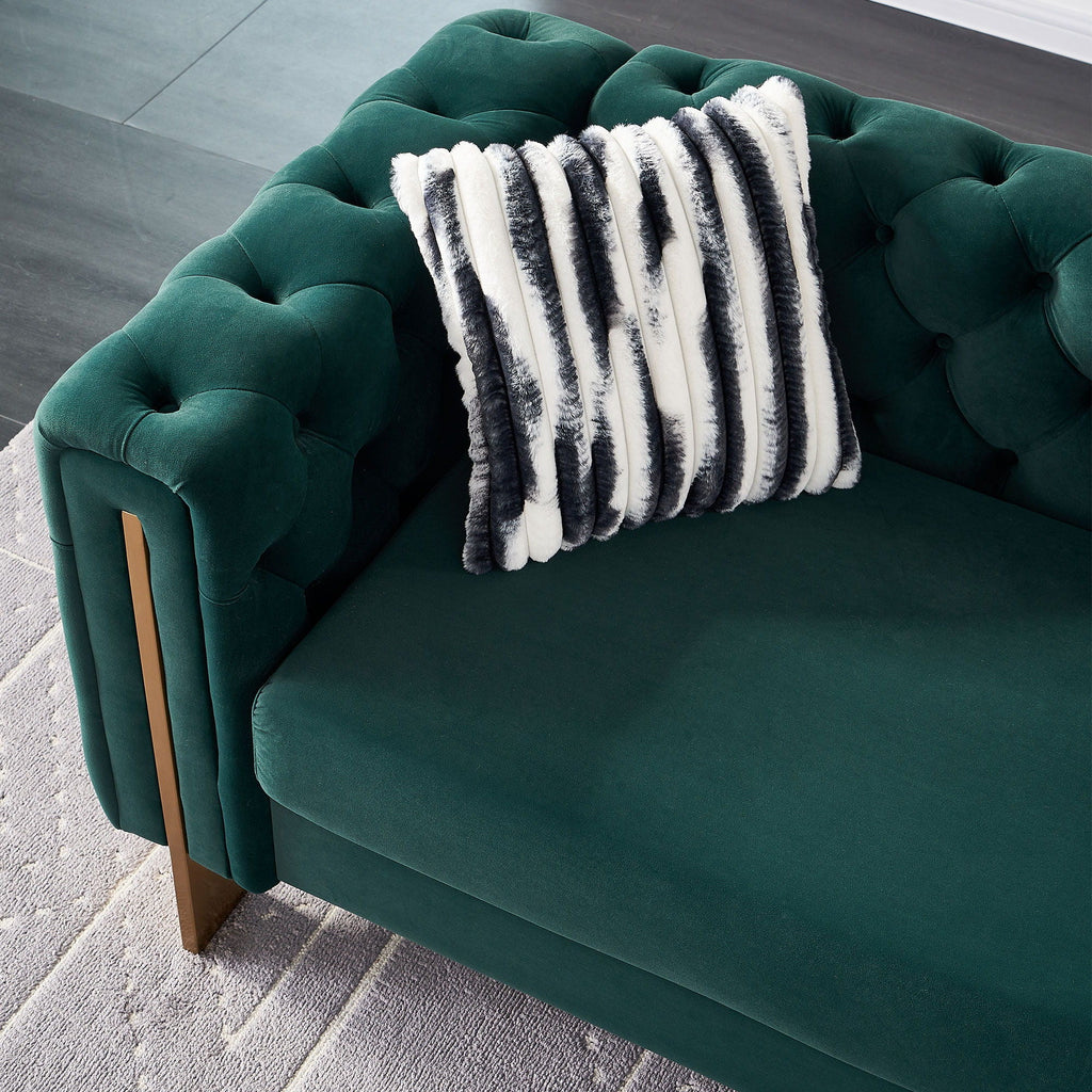 Modern Tufted Living Room Sofa with Button Detail - 84.25" Wide, Multiple Colors
