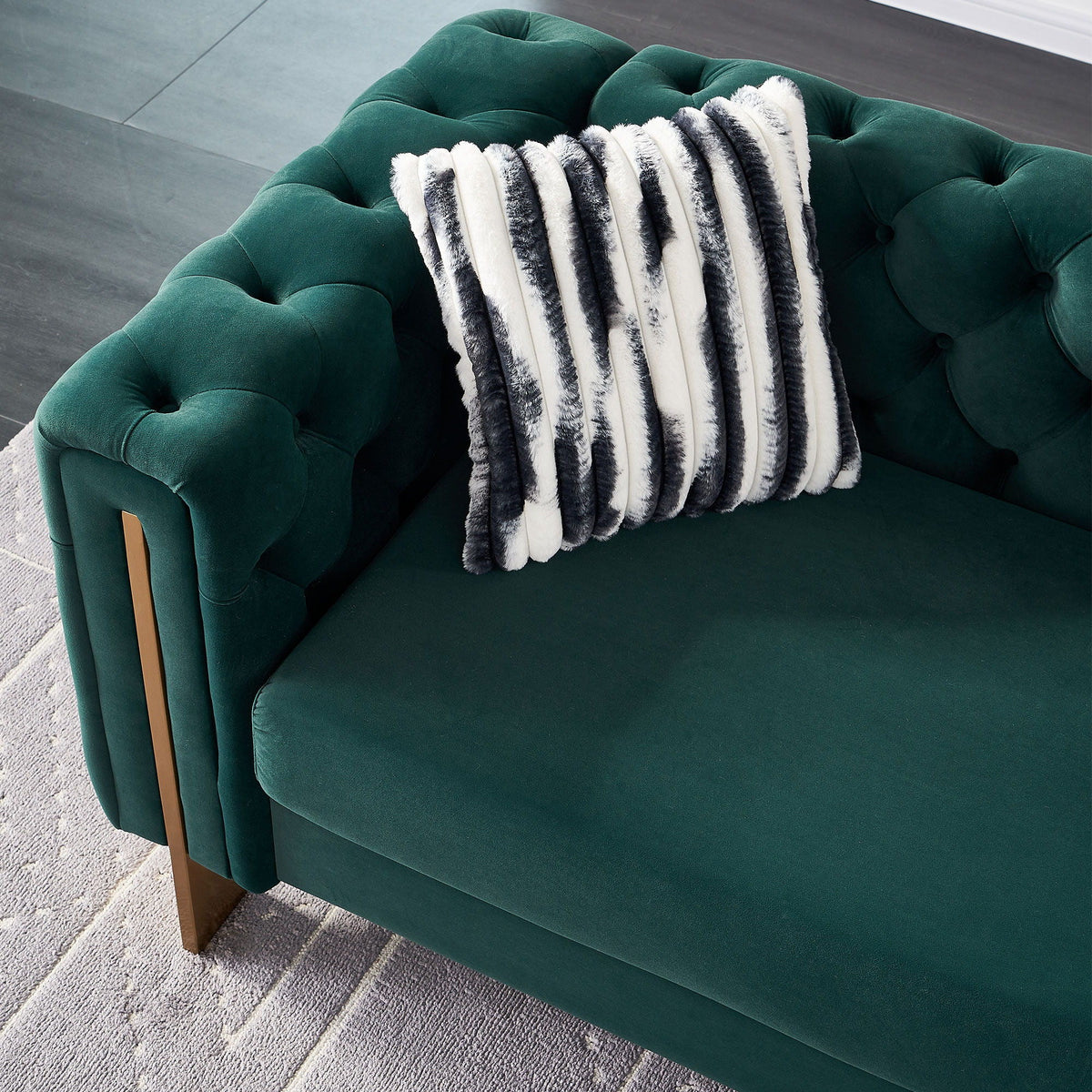 Modern Tufted Living Room Sofa with Button Detail - 84.25" Wide, Multiple Colors