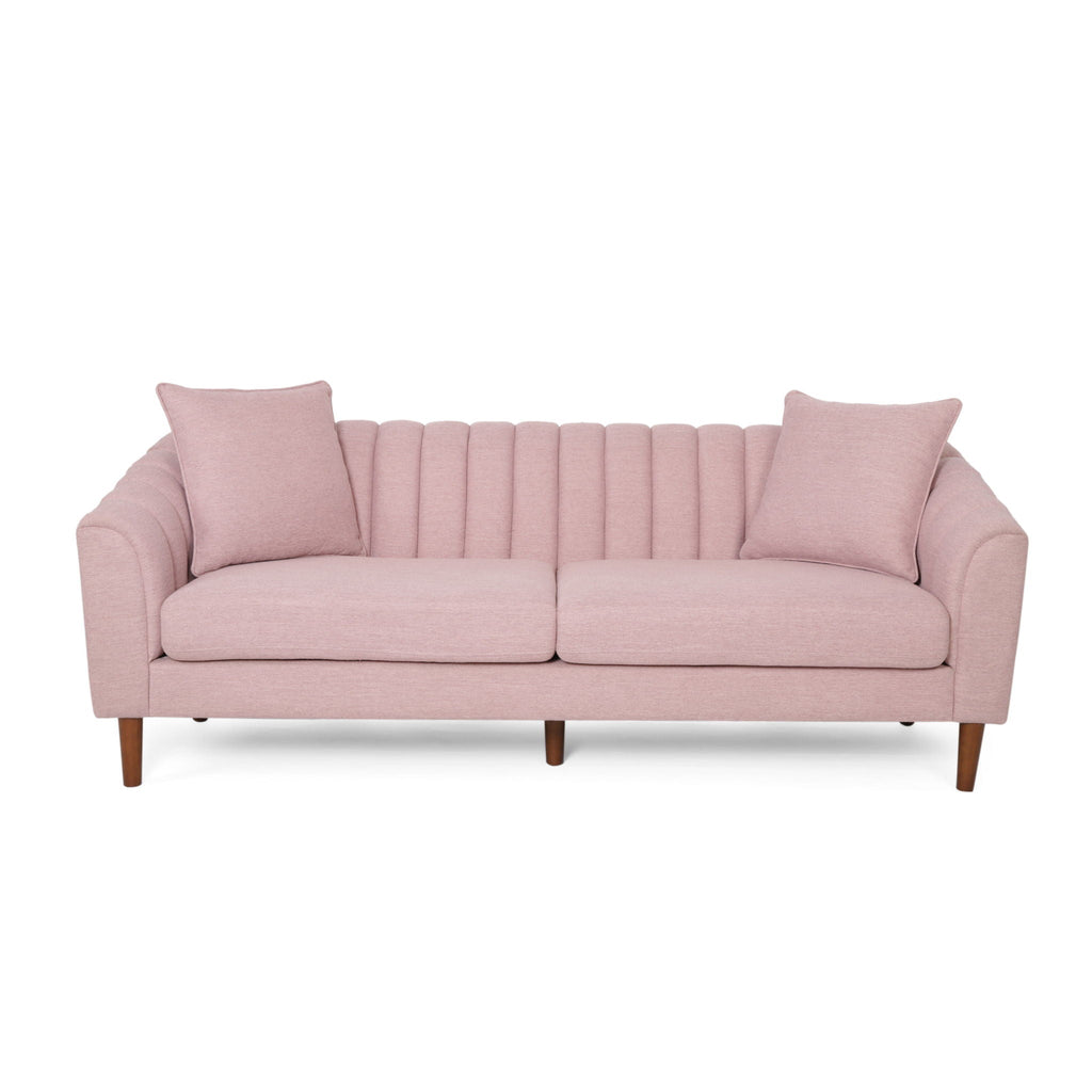 Contemporary 3 Seater Sofa with Button Tufted Accents - Dark Green or Beige