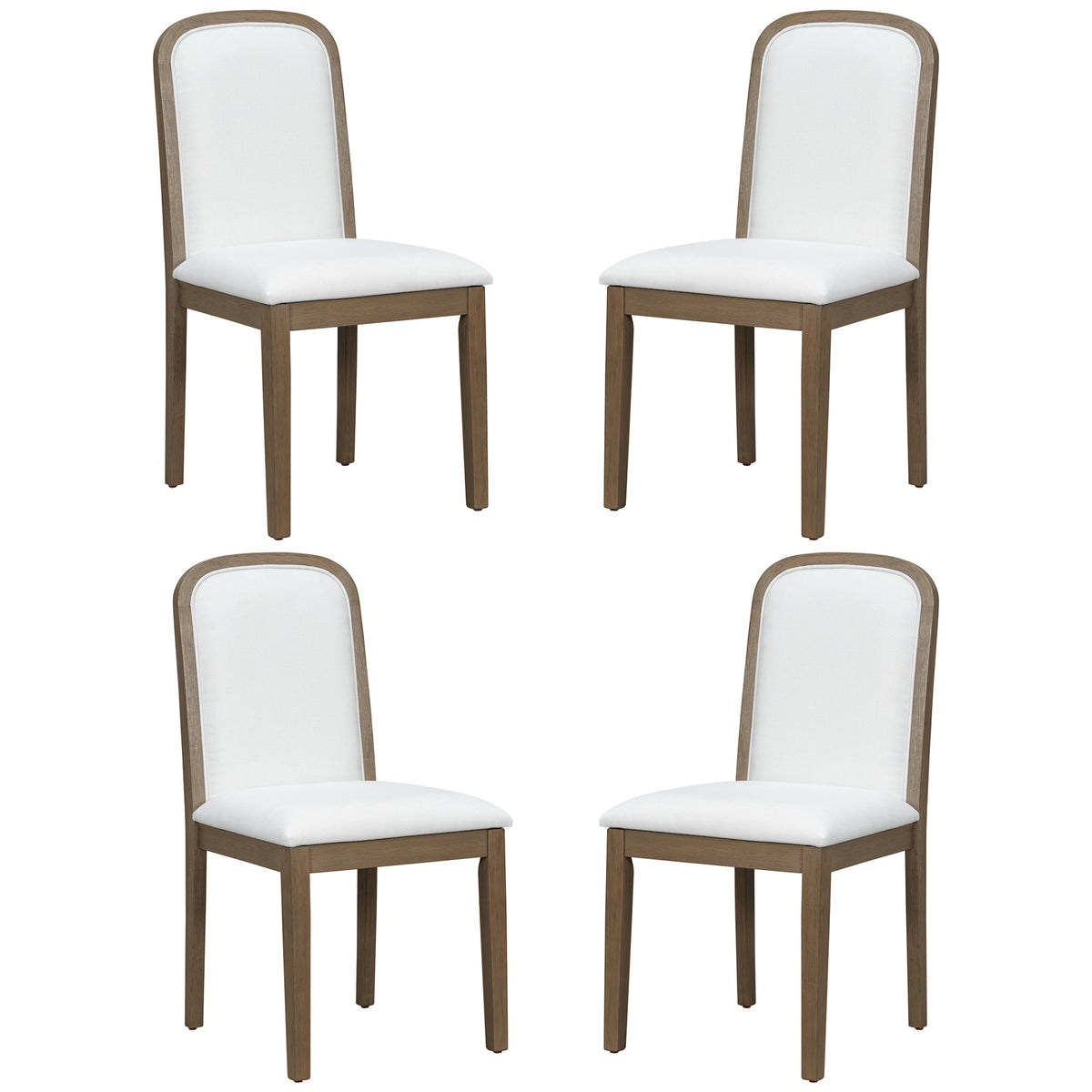 Vintage Style Dining Chair Set with Upholstered Seats - 4 Chairs