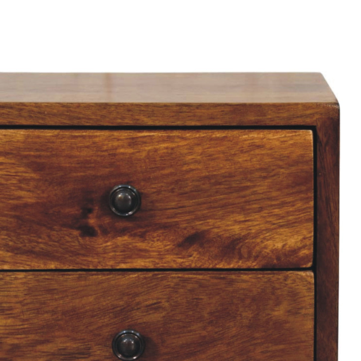 Solid Wood Wall-Mounted Nightstand with Storage Drawers - Chestnut