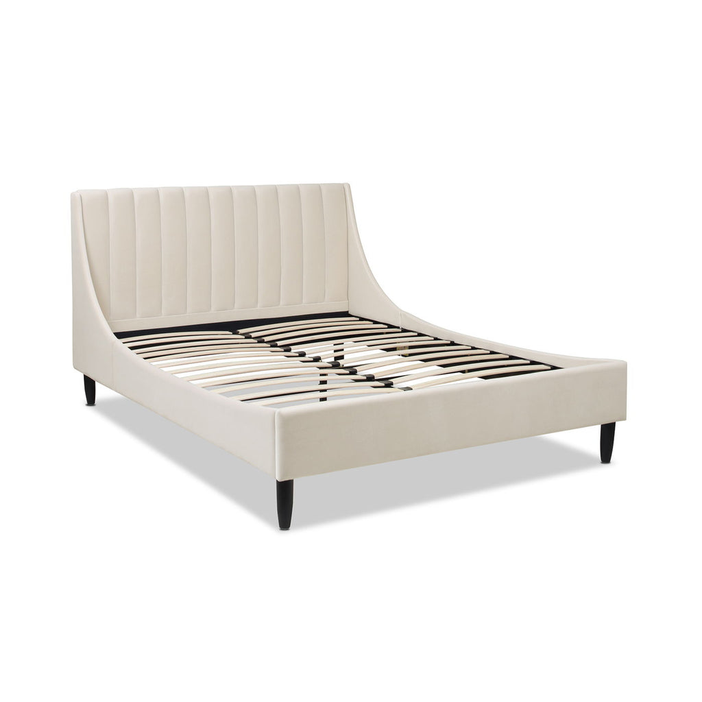 Vertical Tufted Modern Headboard Platform Bed Set with Upholstered Finish - Multiple Colors
