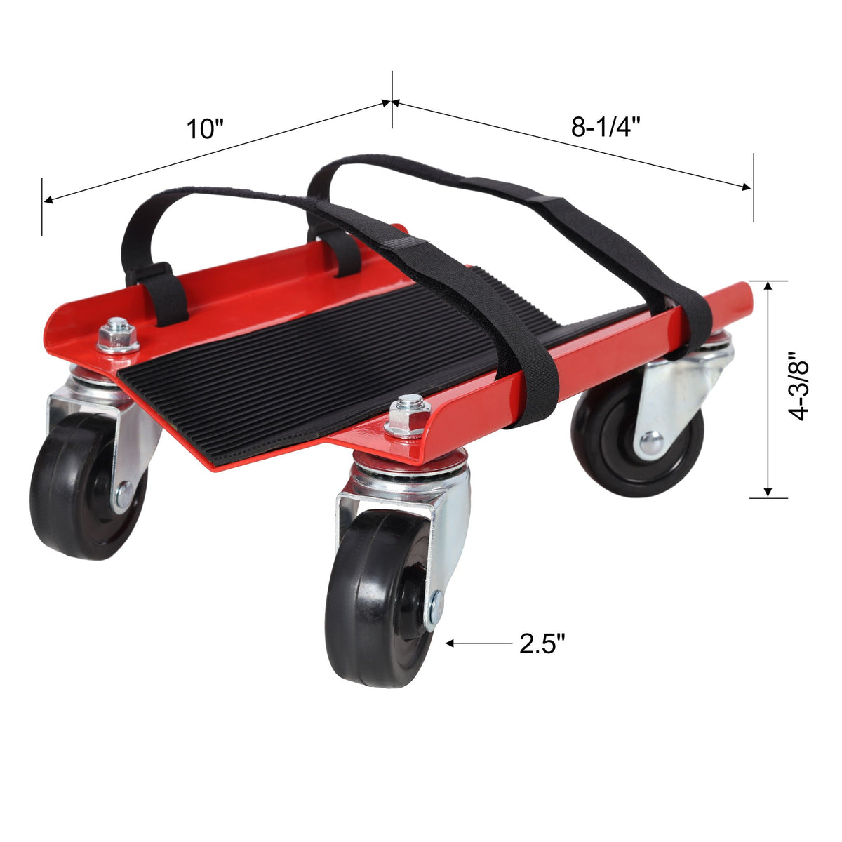 Heavy Duty Snowmobile Dolly V Slide with Swivel Casters - Steel, Red