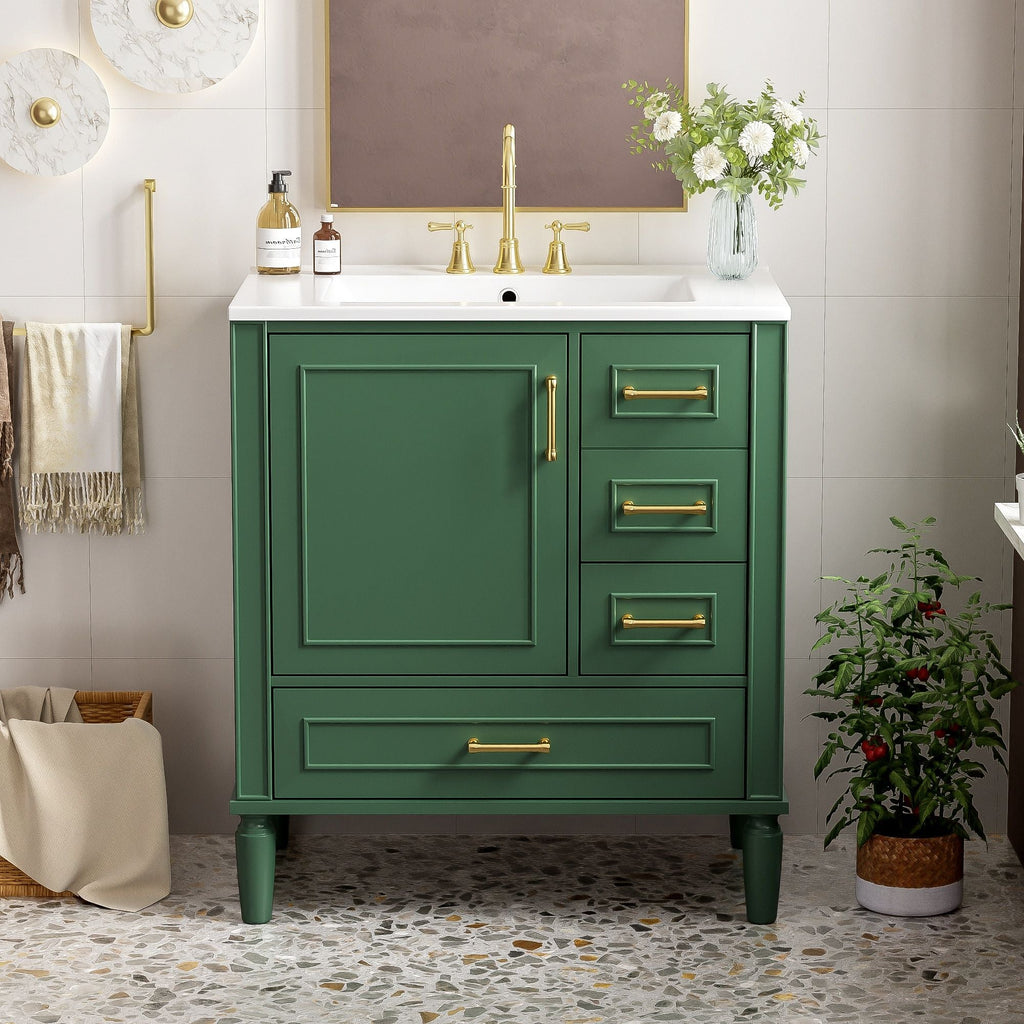 Traditional Bathroom Vanity Set with Soft Close Doors - Multiple Colors