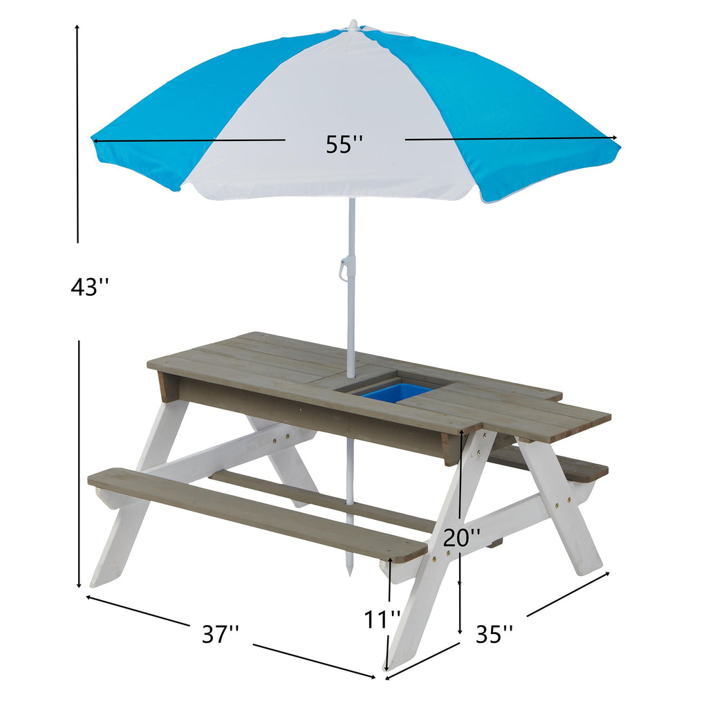 Kids Picnic Table with Sand and Water Table Conversion - Cedar Outdoor Table