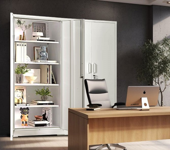 71" Metal Storage Cabinet with Locking Doors and Adjustable Shelves