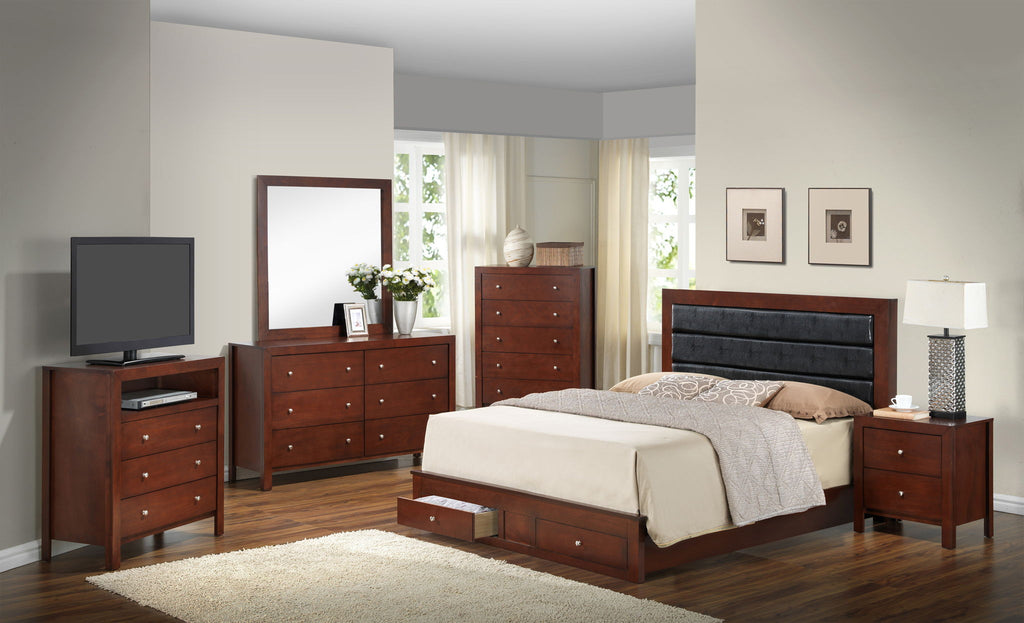 Elegant Storage Bed with Ample Storage - Dark Brown or Black