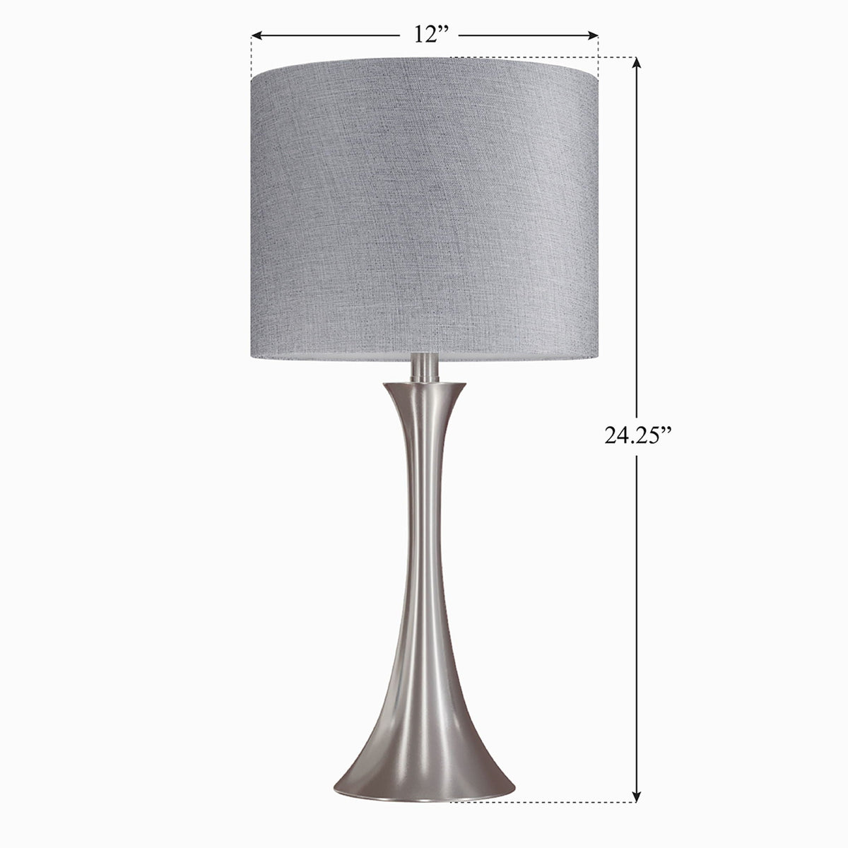 Contemporary Semi Gloss Table Lamp Set of 2 with Hourglass Design - Multiple Colors