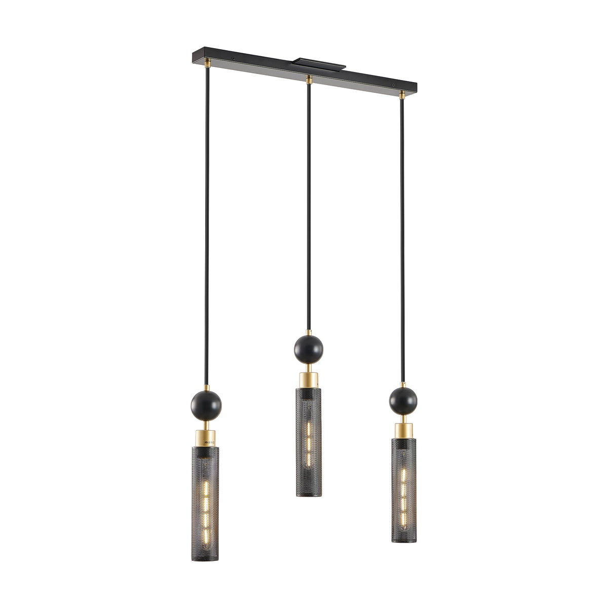 Modern Pendant Chandelier with Adjustable Lighting - Black & Gold