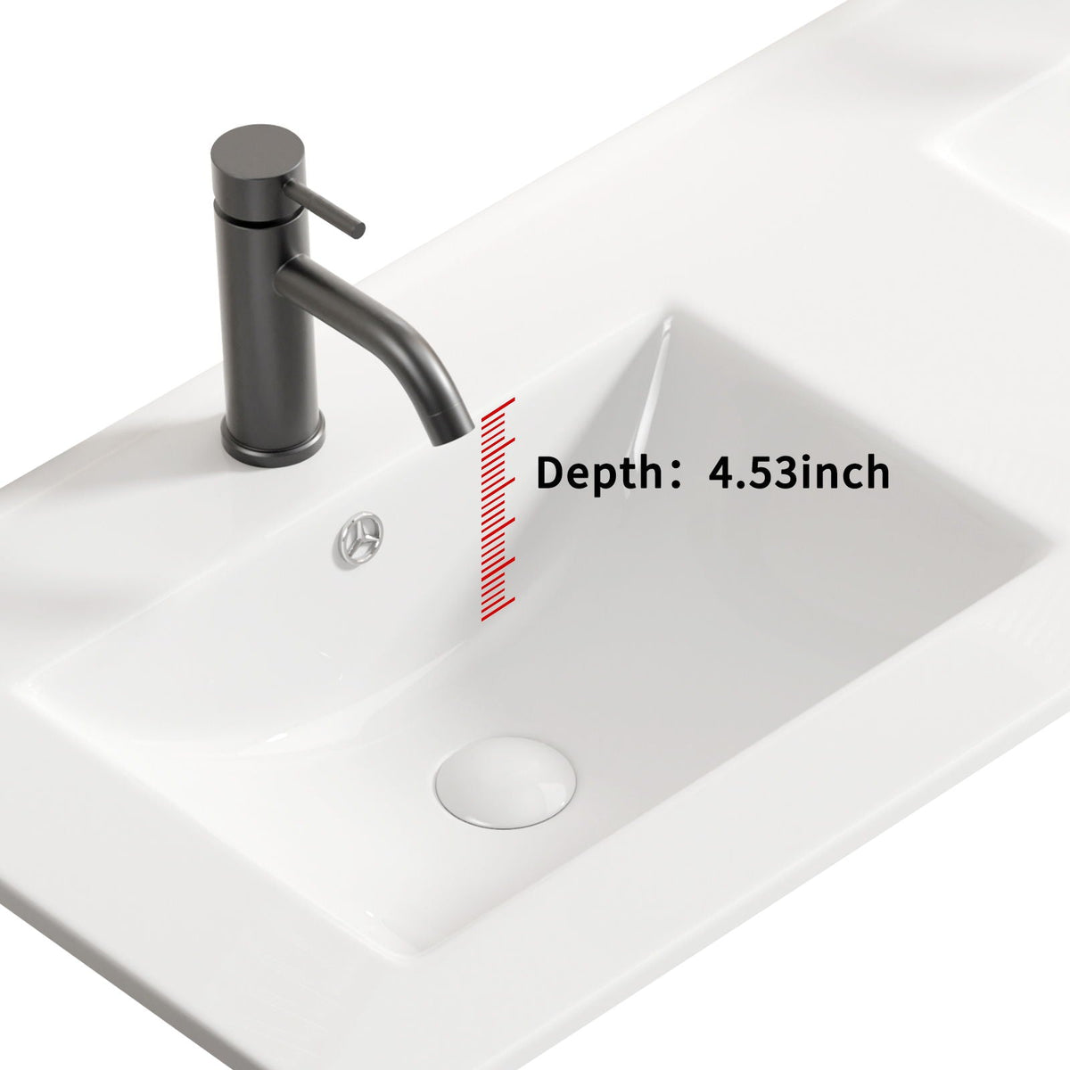 Milk White Bathroom Sink Vanity Top with Thin-Edge Design - 47.64" Wide