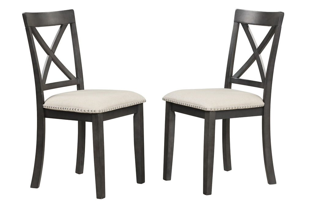 Solid Wood 5 Piece Dining Room Set with Table and 4 Chairs - White or Dark Gray