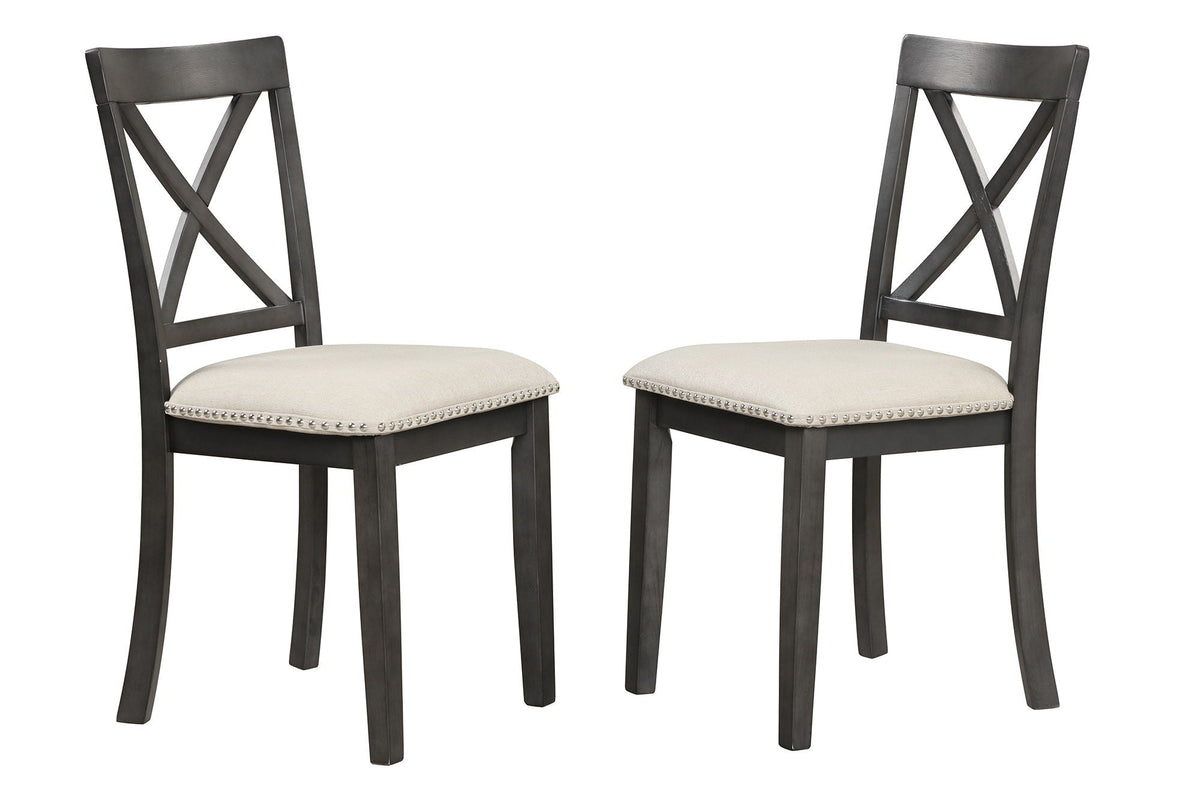 Solid Wood 5 Piece Dining Room Set with Table and 4 Chairs - White or Dark Gray