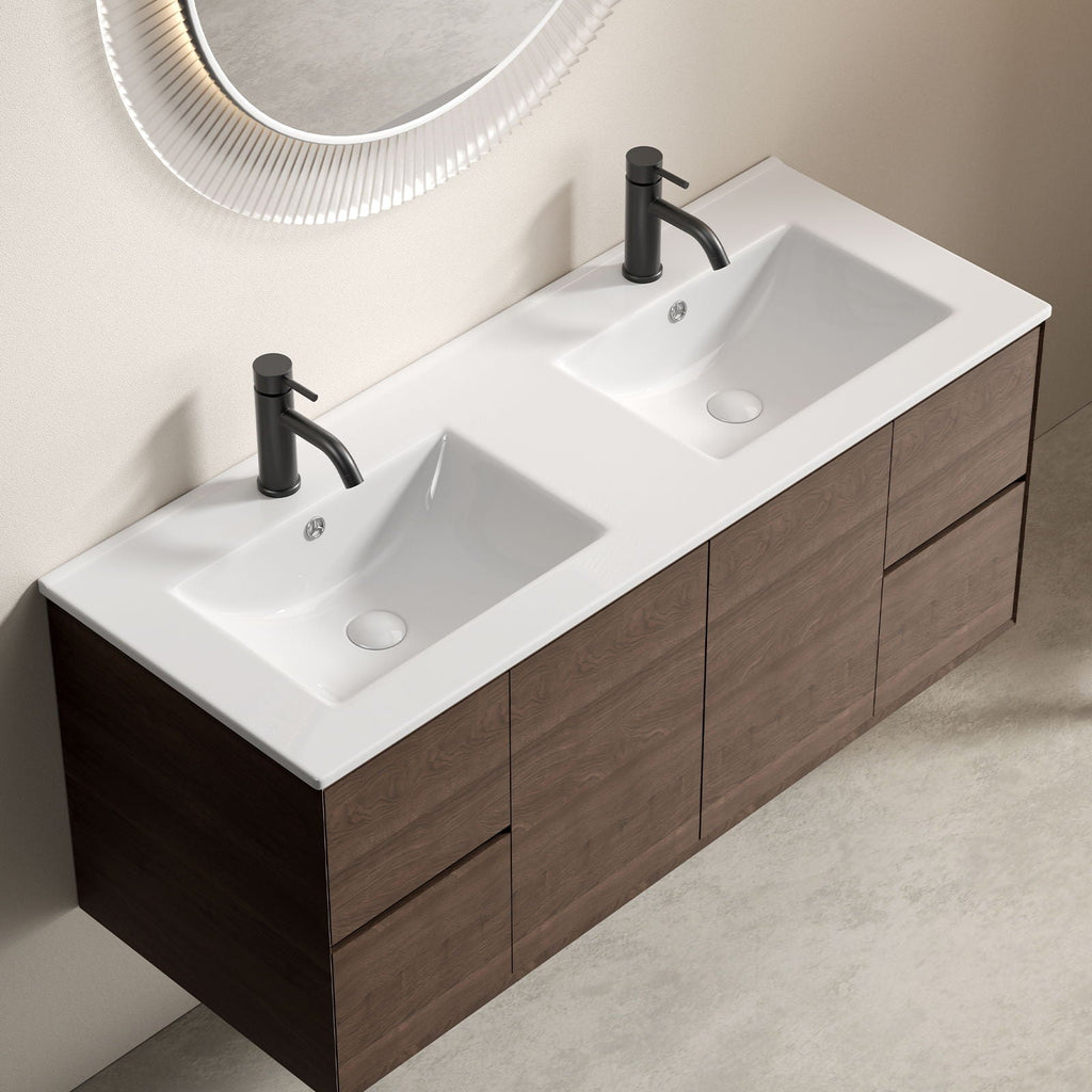 Milk White Bathroom Sink Vanity Top with Thin-Edge Design - 47.64" Wide