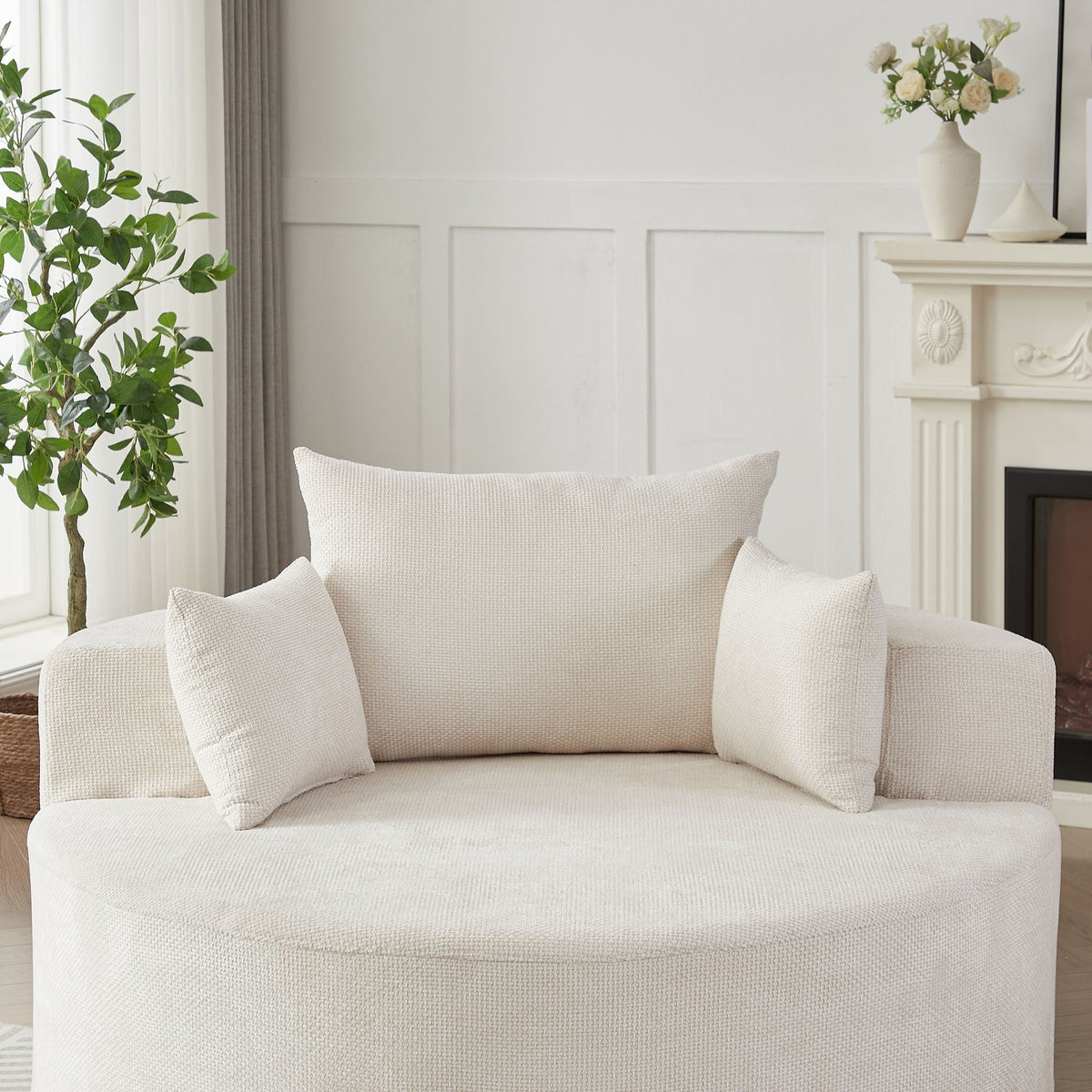 Swivel Sleeper Chair with Supportive Pillow and 360° Base - Multiple Colors