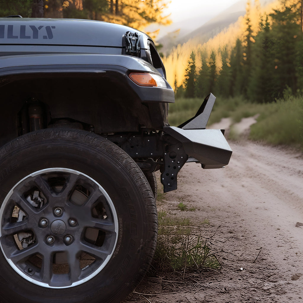 X Style Front Bumper with Winch Plate - Black