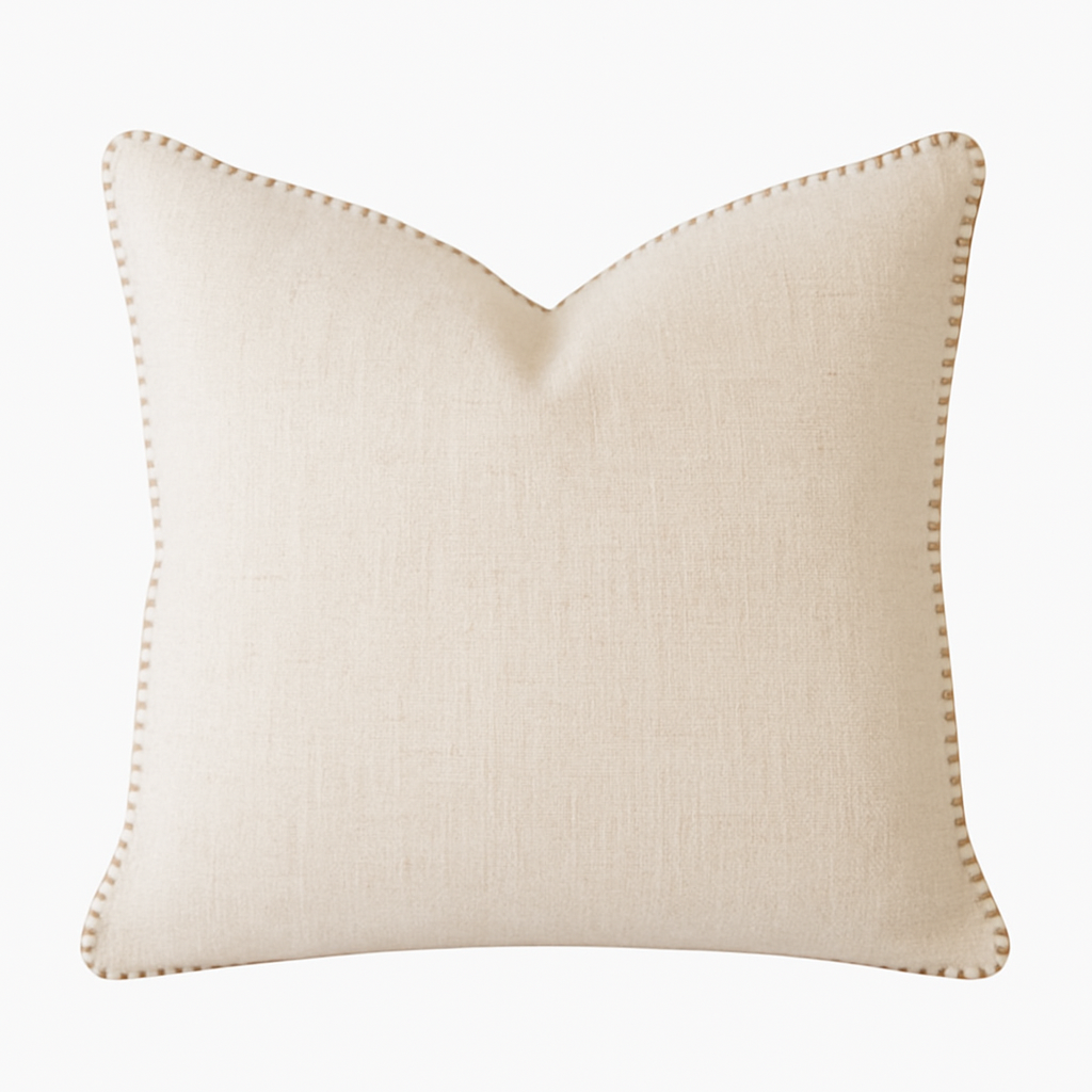 Decorative Blanket with Plush Fill - Ivory
