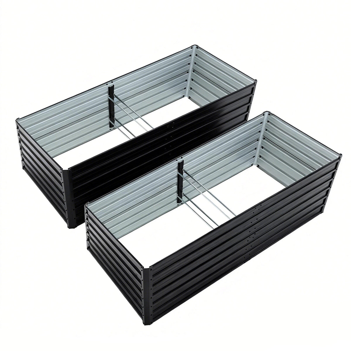 Metal Raised Garden Bed Kit with Galvanized Steel Construction - Black