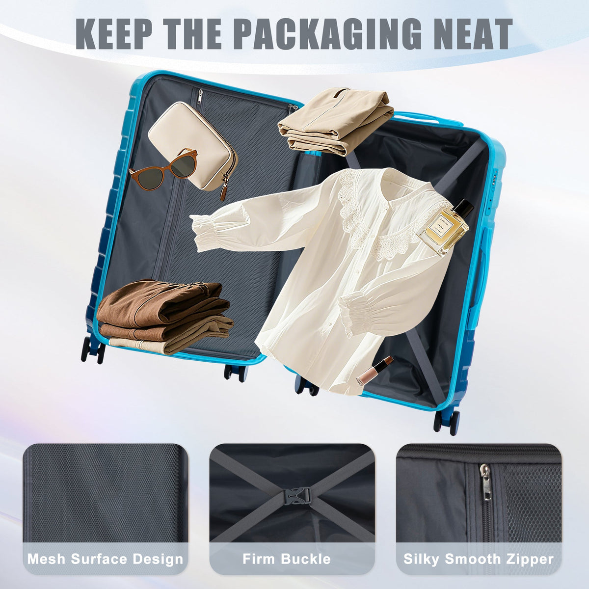 PC Spinner Wheel Luggage Set with Spinner Wheels - Gradient Color