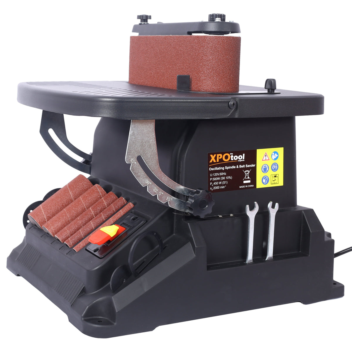 Vertical Oscillating Spindle & Belt Sander with 2-in-1 Functionality - Steel