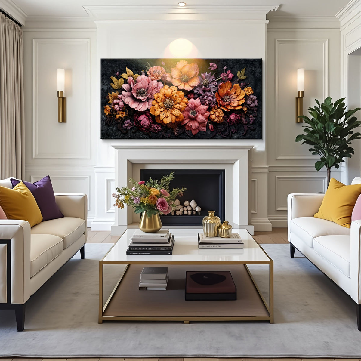 Colorful Floral Realistic Wall Art