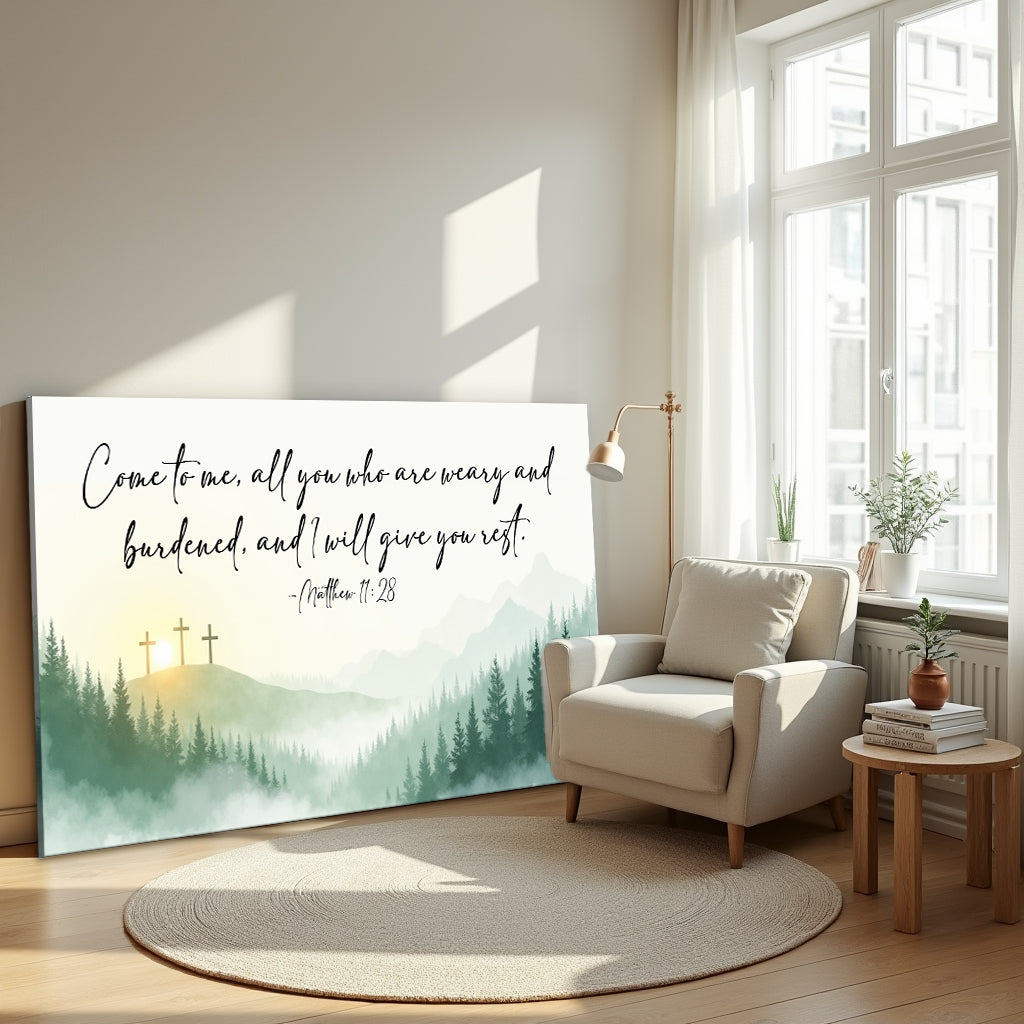Come To Me - Matthew 11:28 Faith Sign