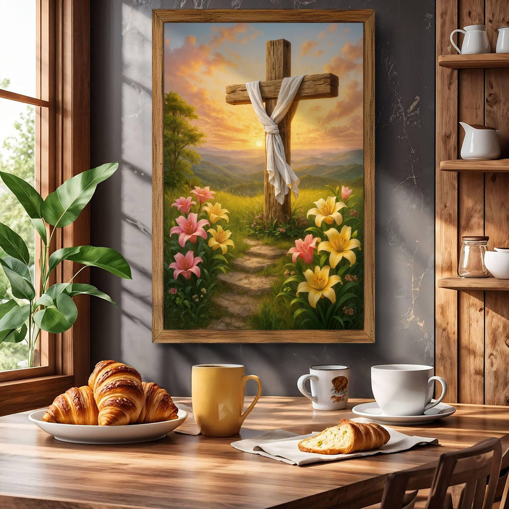 Cross and Flowers Faith Wall Art II