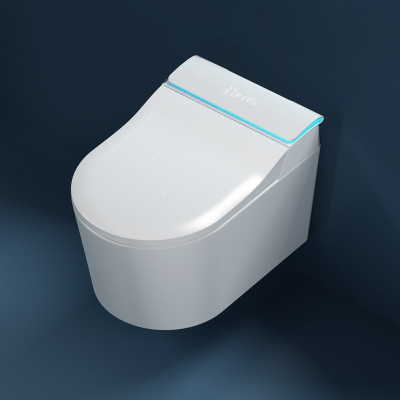 Wall-Mounted Smart Toilet with Automatic Lid and Bidet - Porcelain