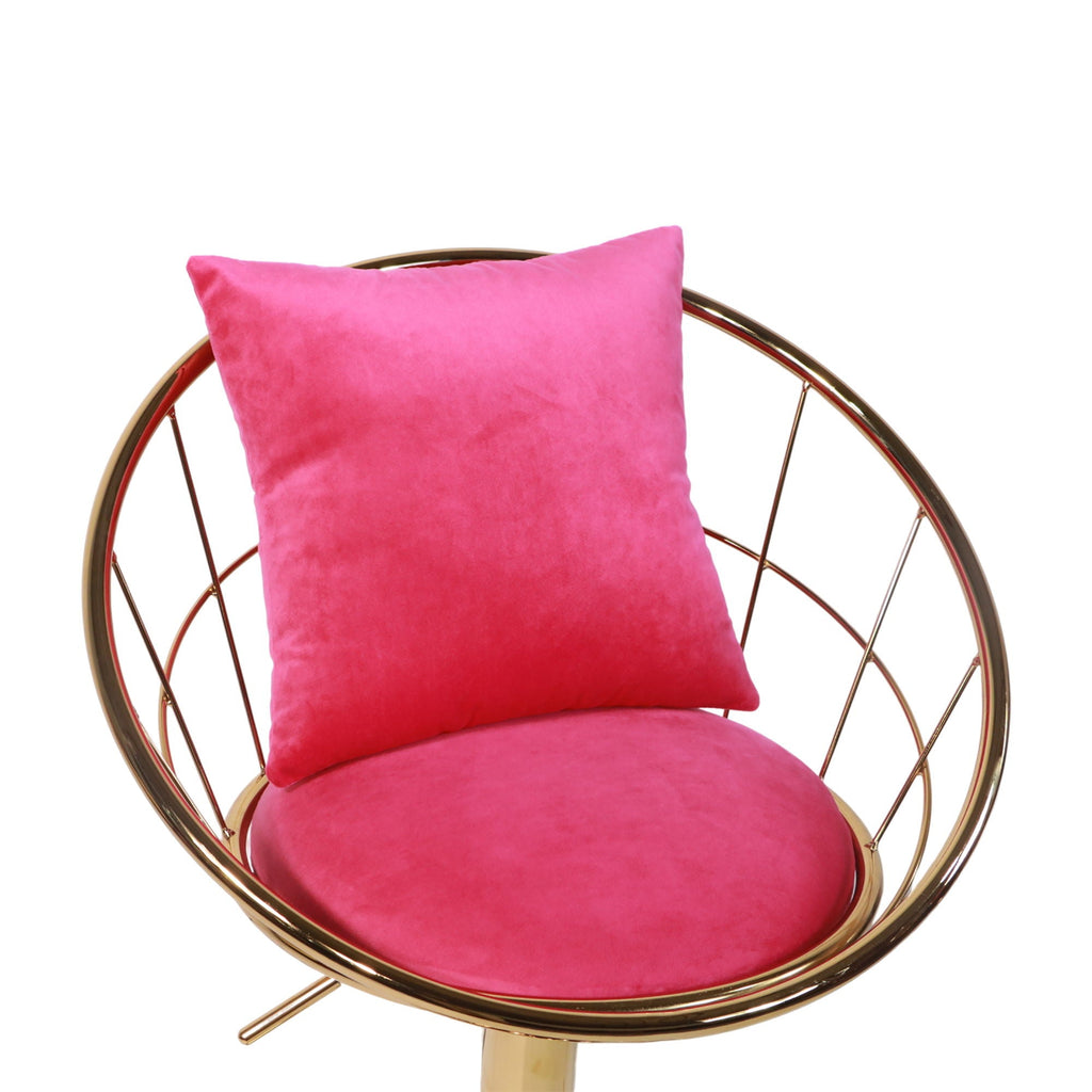 Adjustable Velvet Bar Stool Set with 360° Rotation - Multiple Colors