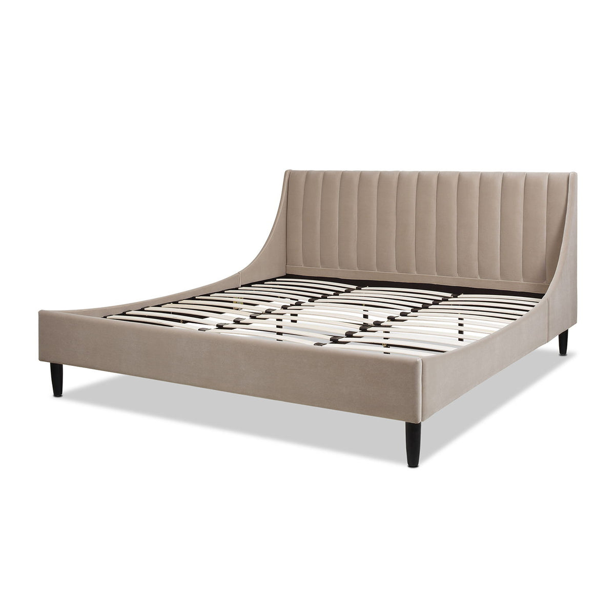 Vertical Tufted Modern Headboard Platform Bed Set with Upholstered Finish - Multiple Colors