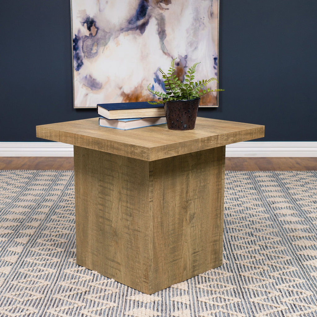 Exeter Square End Table with Laminate Veneer - Black or Light Brown
