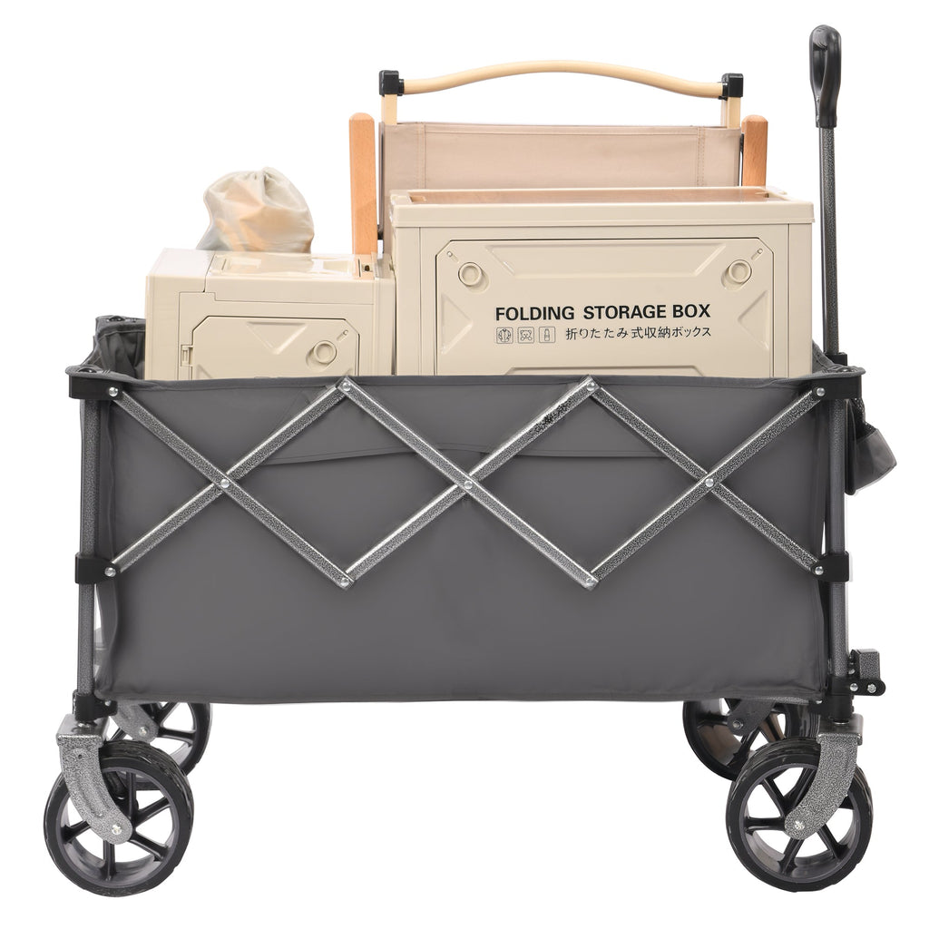 Portable 400L Collapsible Wagon with Heavy Duty Frame