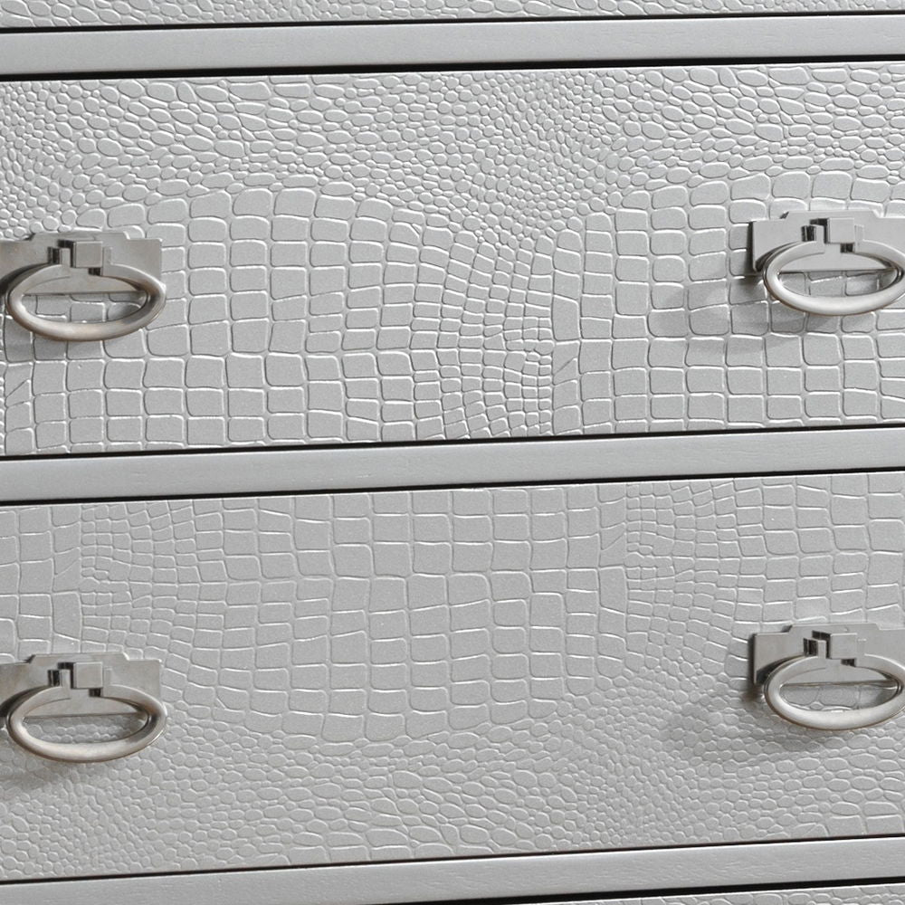 Sleek Contemporary Storage Chest with Ample Storage - Pearl Silver or Beige