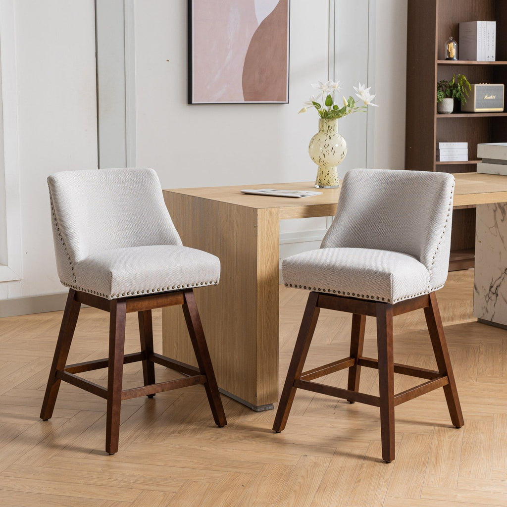 Counter Height Swivel Barstools, Set of 2