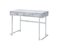 Tigress - Printed Faux Marble Top Writing Desk - White