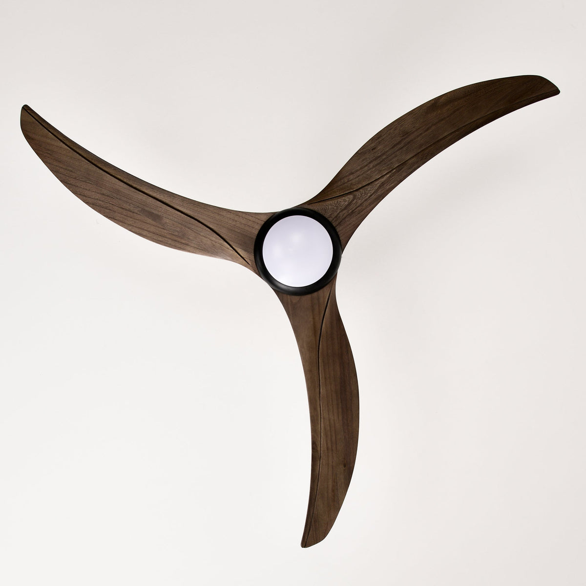 52" Ceiling Fan with Solid Wood Blades and Remote - Matte Black