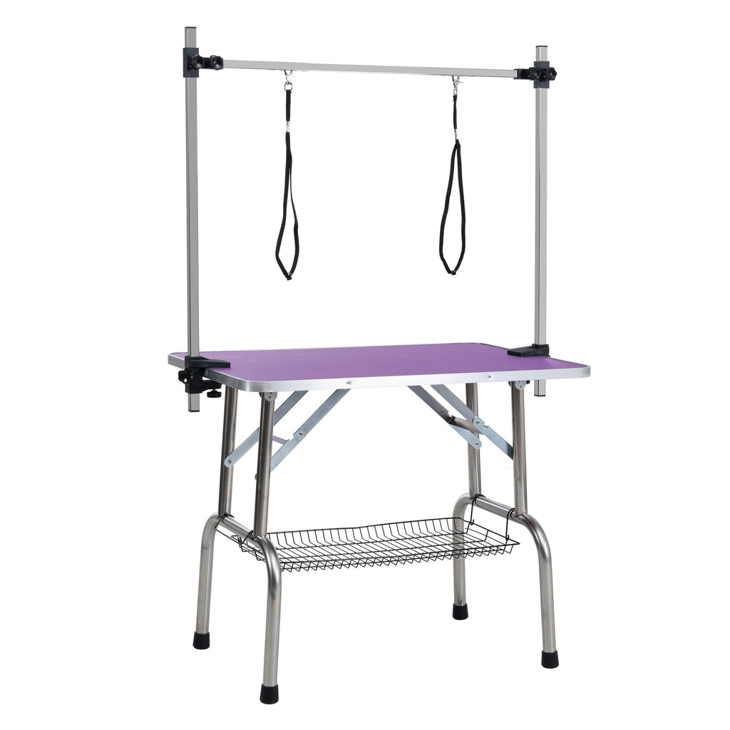 Folding Pet Grooming Table with Adjustable Arm - Multiple Colors