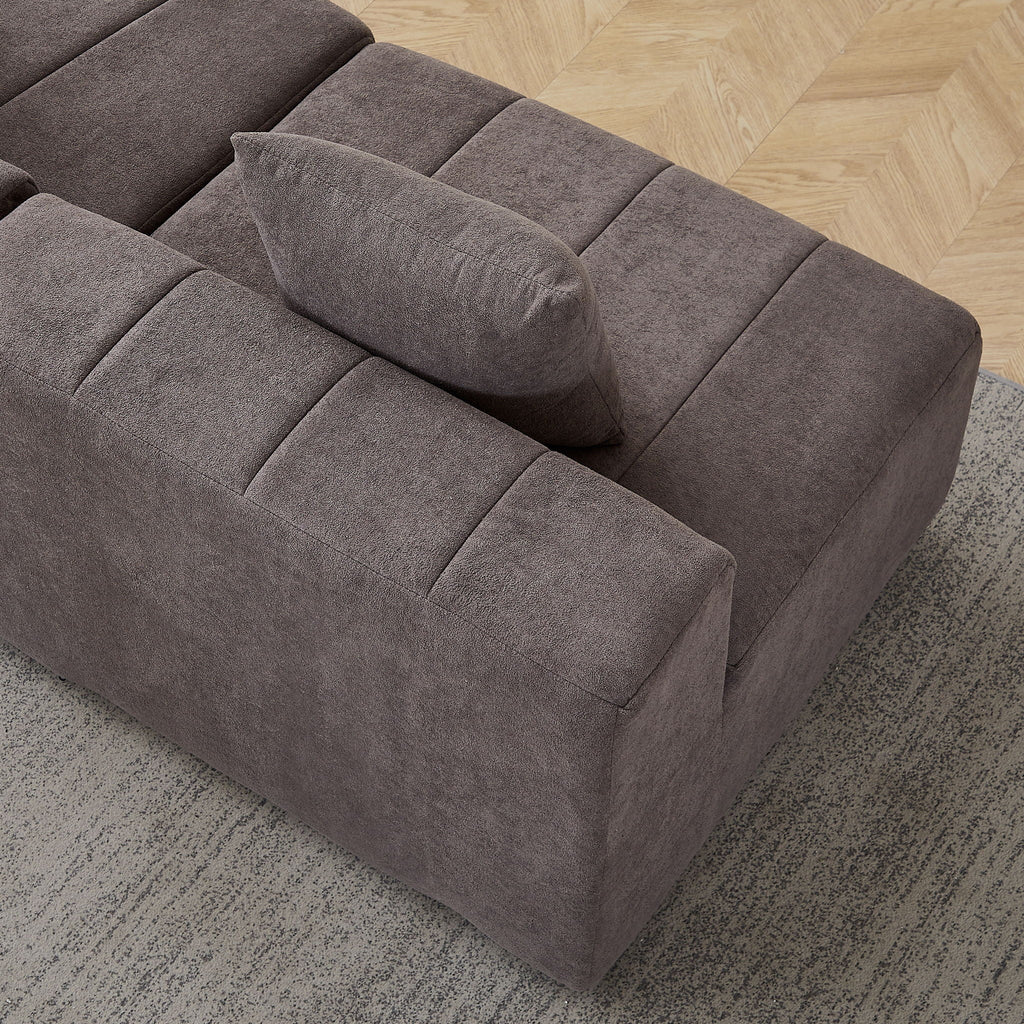 Modular Sectional Sofa with 2 Pillows – Symmetrical Design
